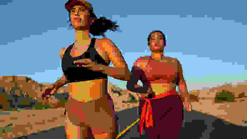 Women running in Lululemon airsupport bras.