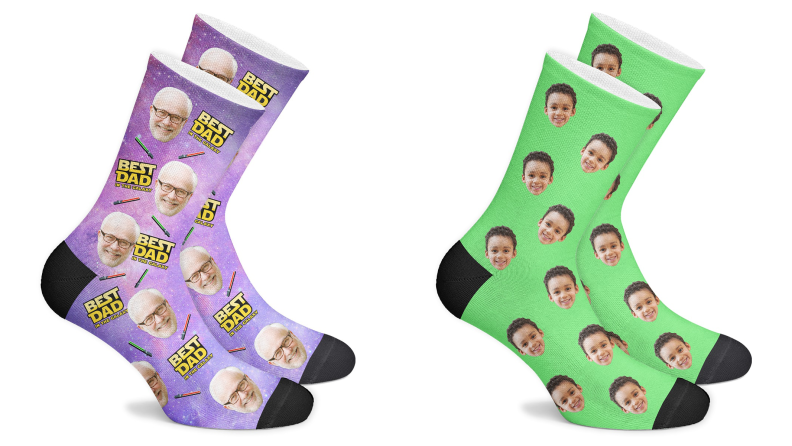 He'll love a custom pair of Face Socks.