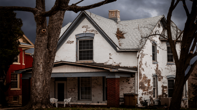 The Sallie House on a cloudy day