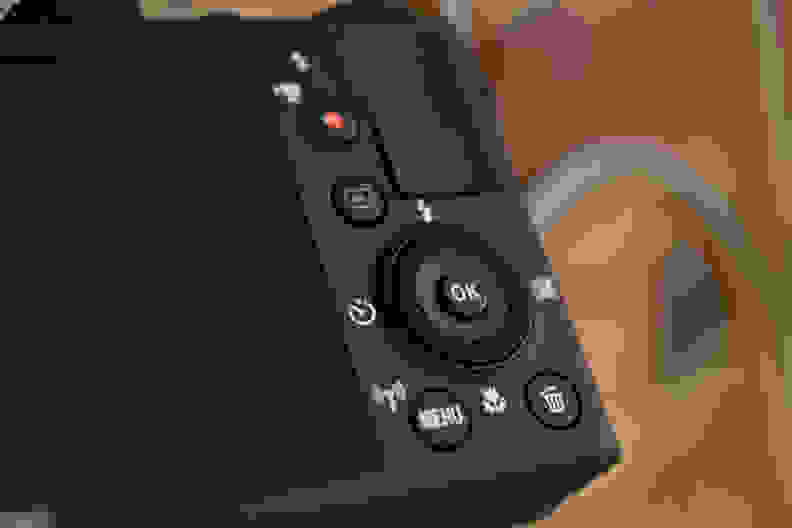 A photograph of the Nikon Coolpix P340's rear controls.