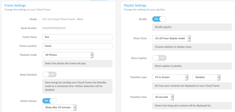 With each Nixplay frame, there are tons of options and settings you can adjust according to your preferences.