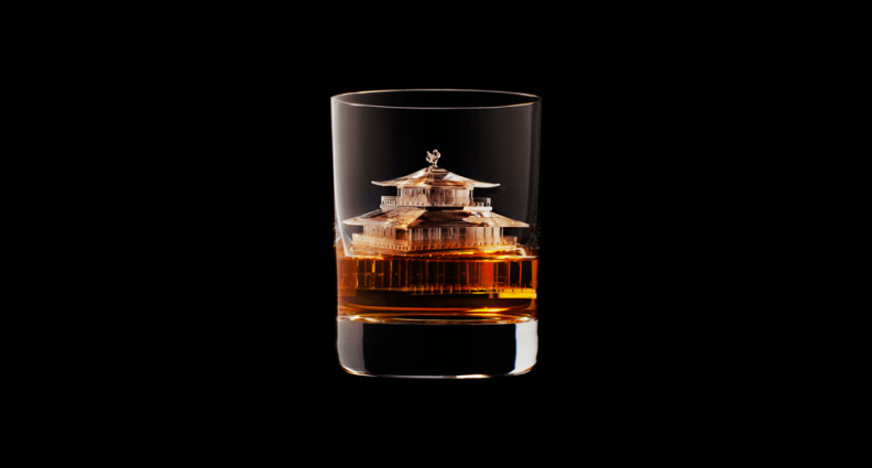 Japanese temple ice cube