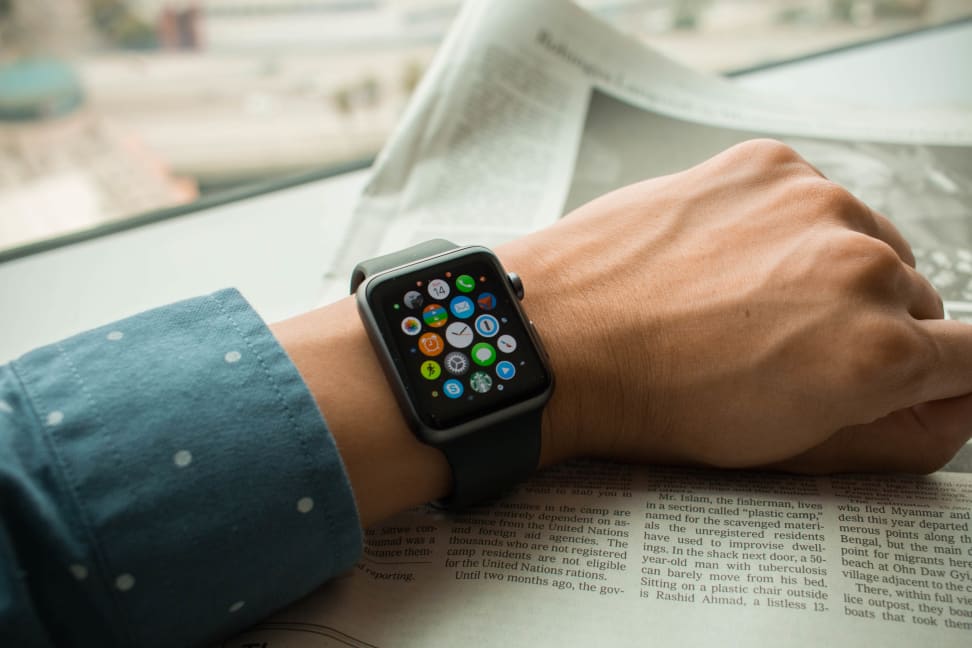 An Apple Watch on a person's wrist