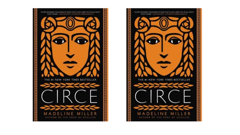 Two images of the book cover for Circe by Madeline Miller.