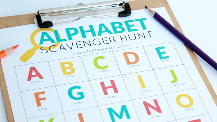 Alphabet scavenger hunt sheet