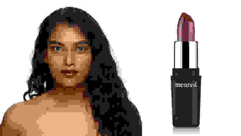 A photo of a model wearing a lipstick from Mented Cosmetics.