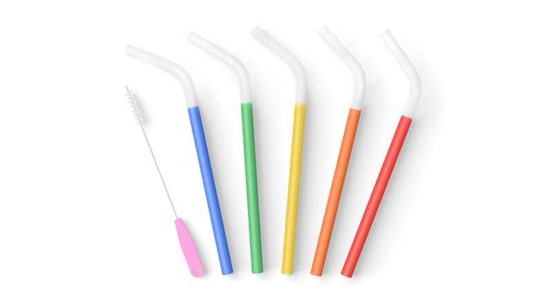 Reusable silicone straws