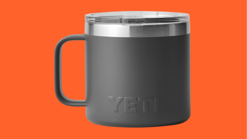 Mug against orange background