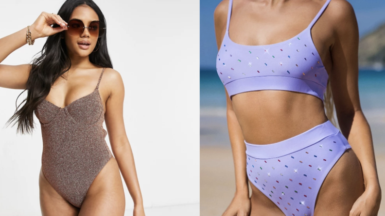 Asos and Shein glitter bathing suits