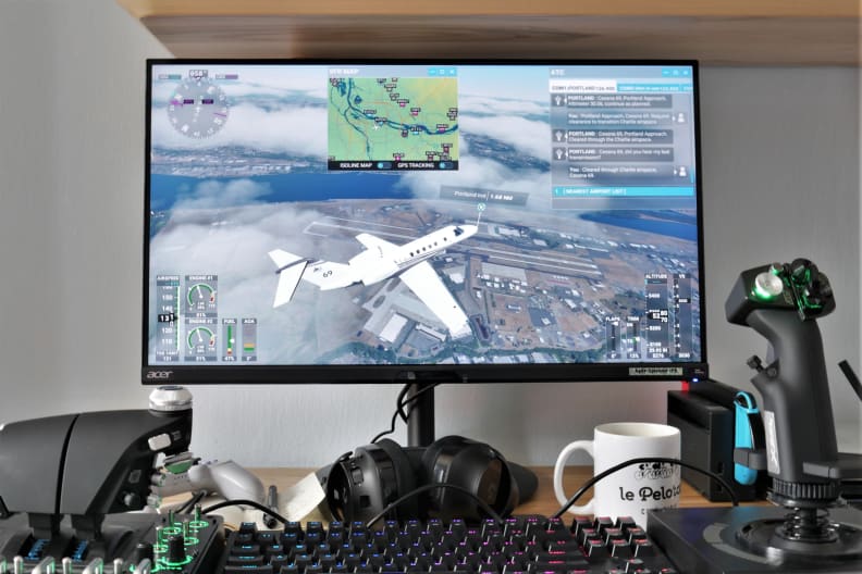 A photo of the Acer Nitro XV282K KV 4K gaming monitor
