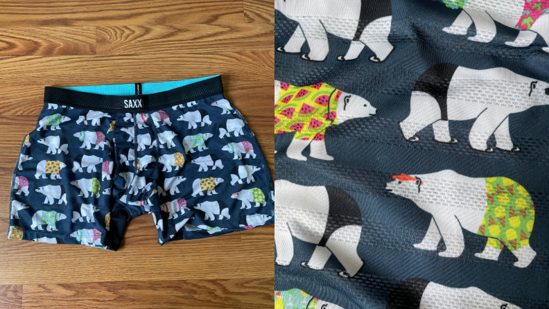 Saxx Hot Shot underwear with polar bear pattern