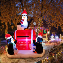 Product image of MAOYUE Christmas Inflatables Decorations Penguin Mailbox