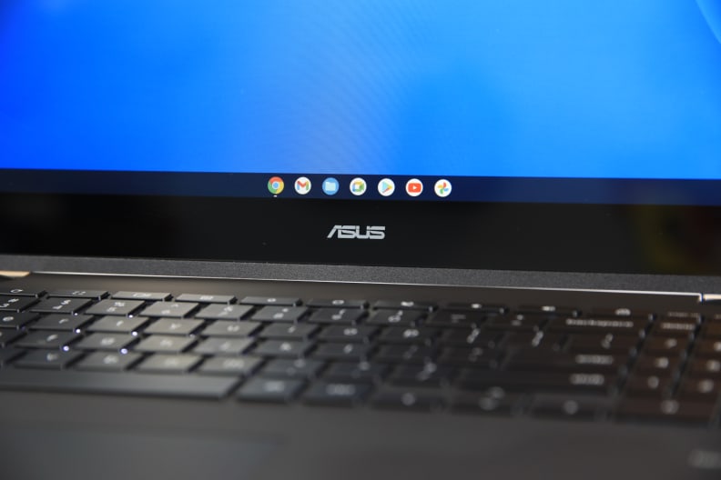 Close up of a laptop keyboard and screen
