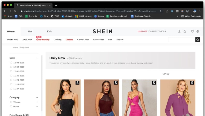 sheen website for clothes