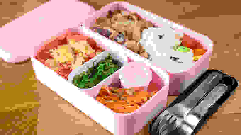 This bento box helps me bring lunch to work.