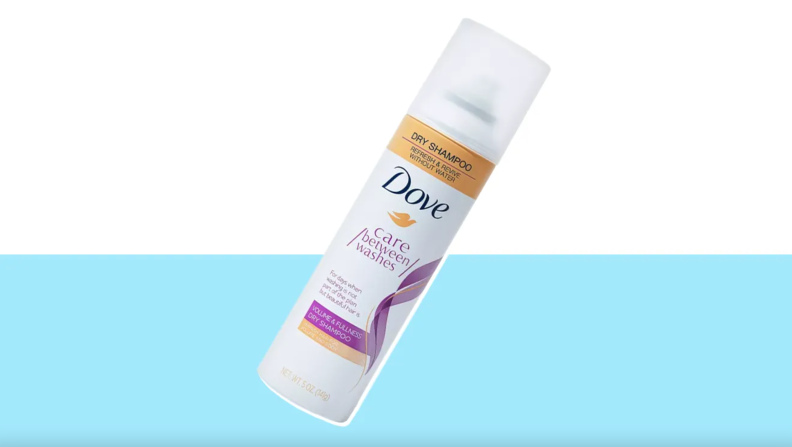 Product shot of Dove's Care Between Washes Dry Shampoo.