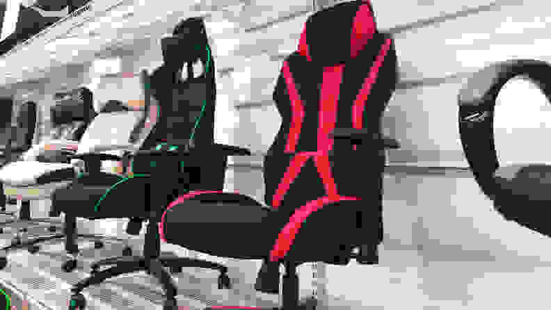 A gaming chair like those pictured here are among the best things to buy at Staples.