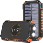 Product image of Riapow Portable Solar Charger with LED Flashlight