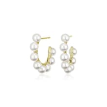 Product image of White Freshwater Pearl Hoop Earrings