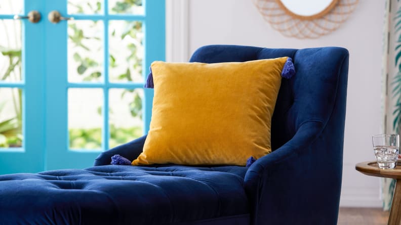 These vibrant pillows will brighten up any room.