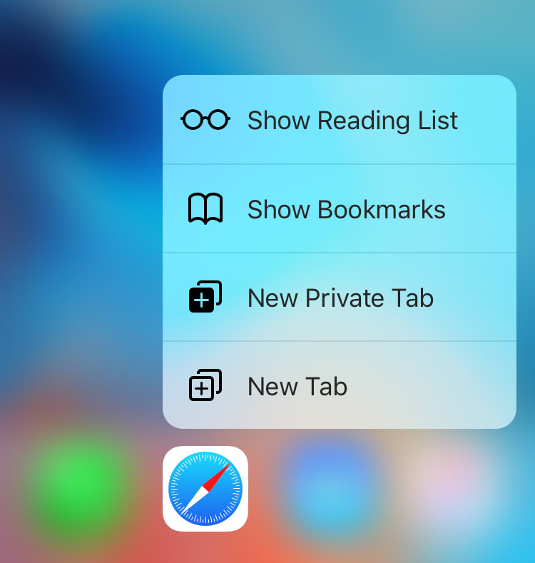 A screenshot of 3D Touch in action
