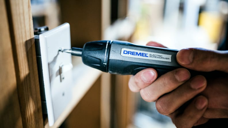 A task as easy as unscrewing and re-screwing light switch covers is easier and faster using an electric screwdriver.