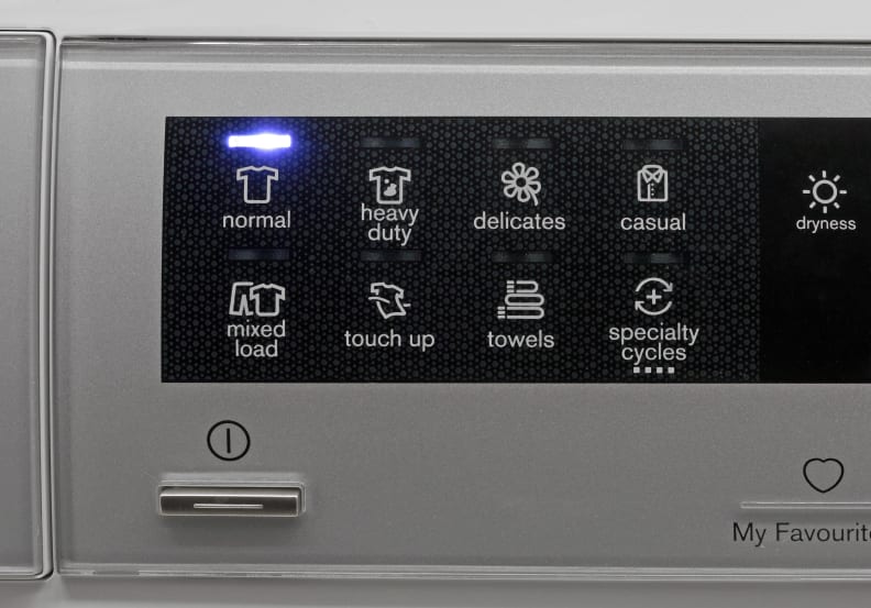 In addition to the seven cycles listed here, another four are found in the Electrolux EIED200QSW's Specialty Cycle sub menu.