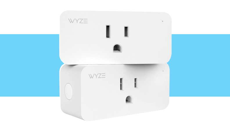 Our  favorite smart plug on a bluebackground