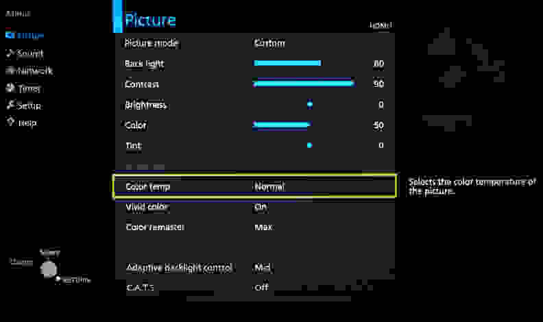 Panasonic-CX850-calibration controls