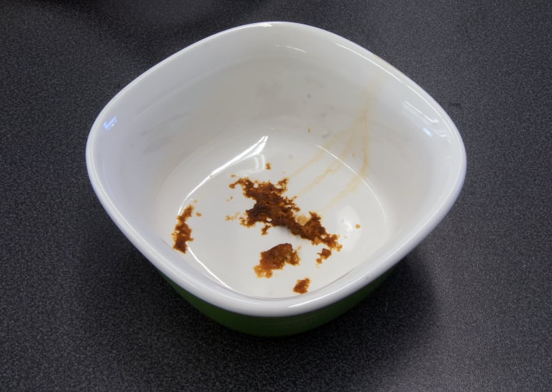 KitchenAid KDTM354DSS burnt cheese after tough cycle