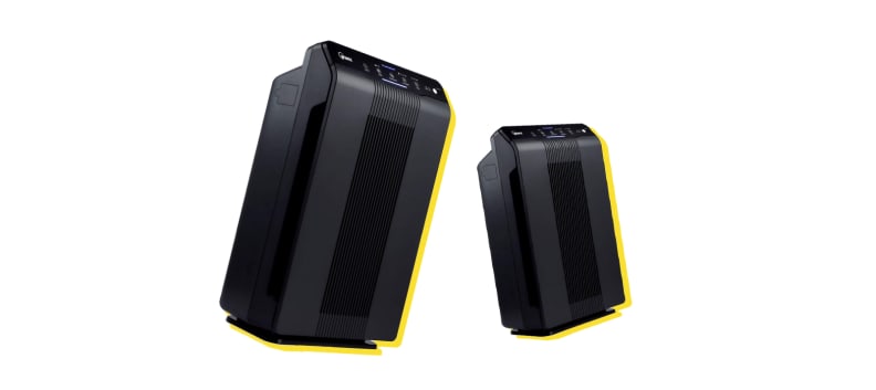 Two black Winix 5500-2 air purifiers side by side.