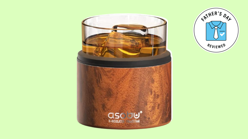 Best Father's Day gifts for whiskey lovers: Asobu whiskey glass with an insulated stainless steel sleeve