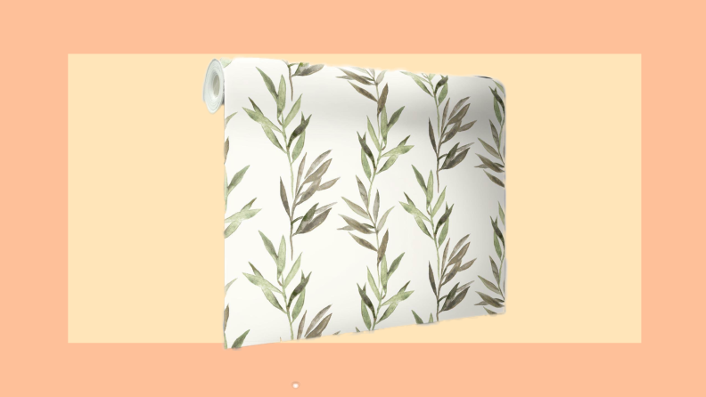 A roll of peel and stick wallpaper that can be hung on your dorm walls.