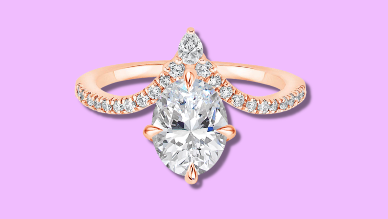 Diamond ring in rose gold setting