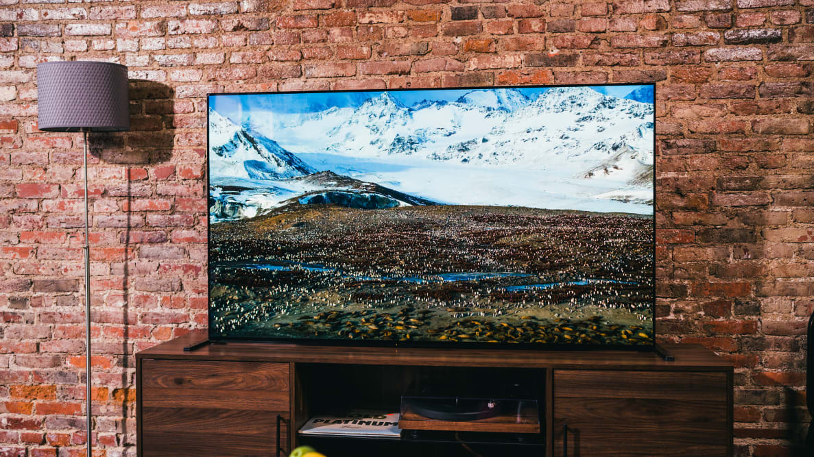 The 65-inch Sony A90J OLED TV displaying 4K/HDR content