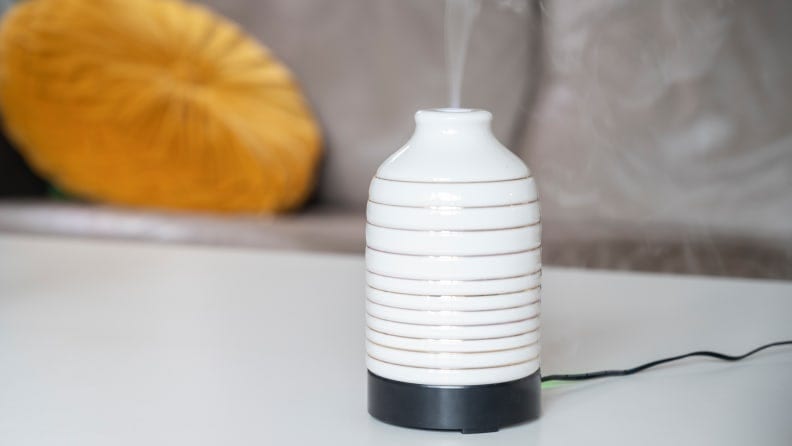 a room diffuser in a living room