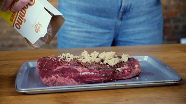 Prepping the meat