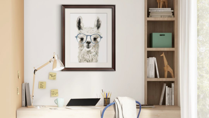 Llama picture on a wall
