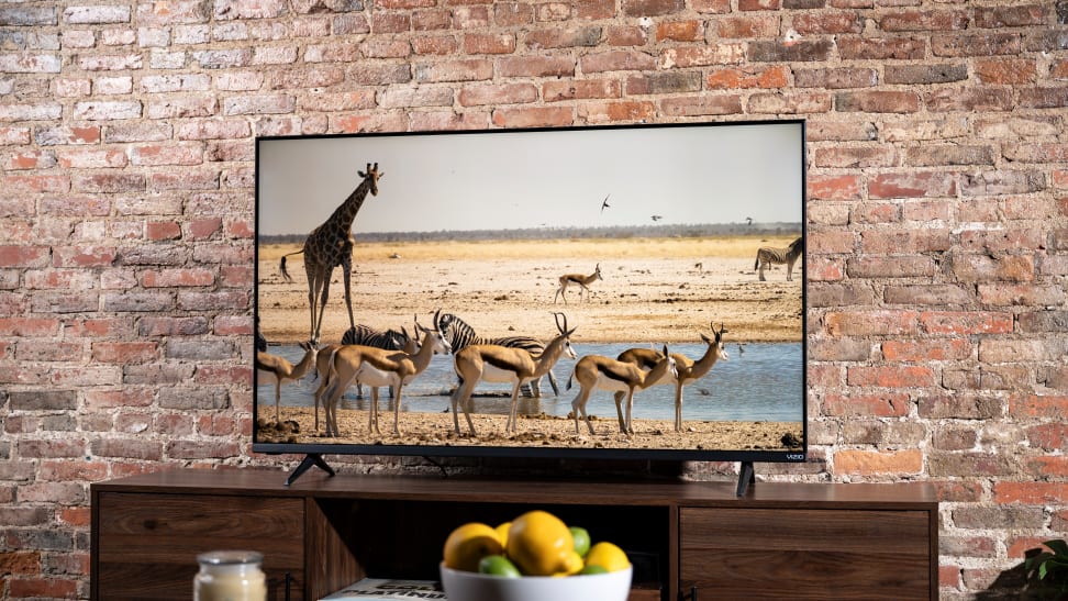 The 2021/2022 Vizio M-Series displaying 4K content in a living room setting