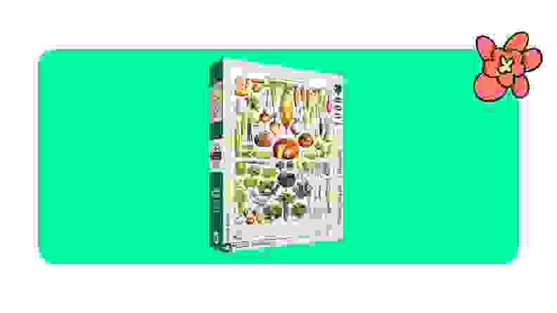 New York puzzle company 1000 piece vegetable puzzle on a green background