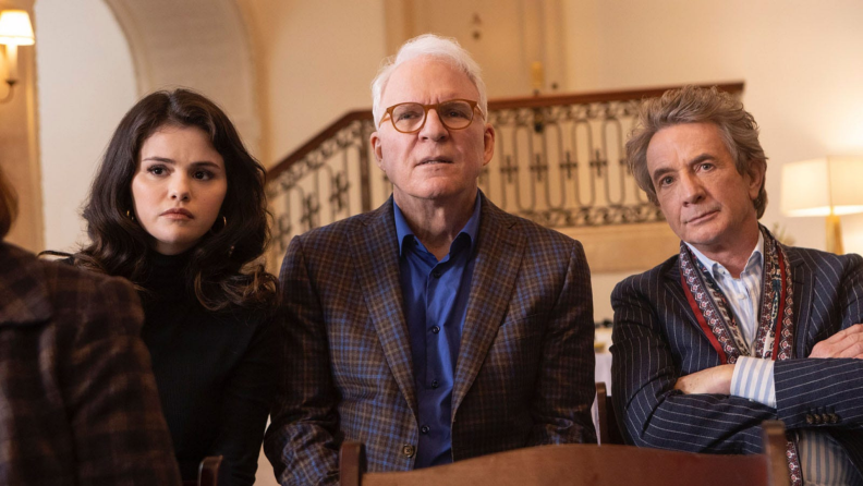 Selena Gomez, Steve Martin, and Martin Short in Only Murders in the Building.