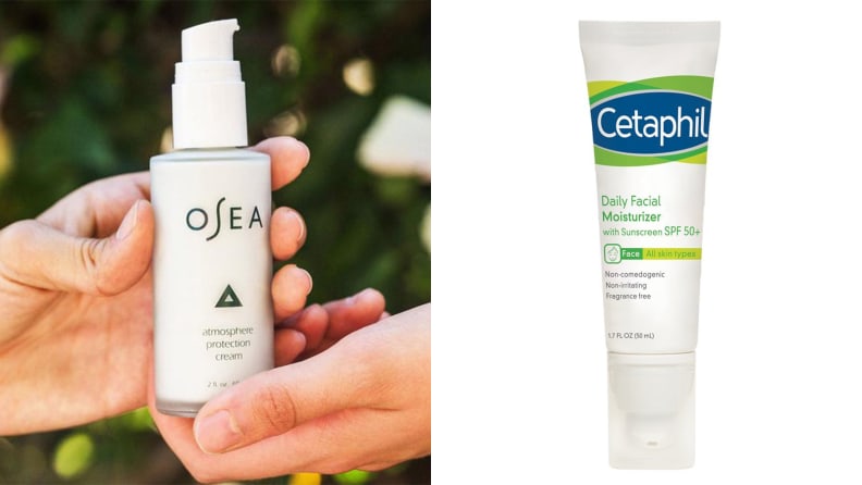 The Osea Atmosphere Protection Cream and the Cetaphil Daily Facial Moisturizer.