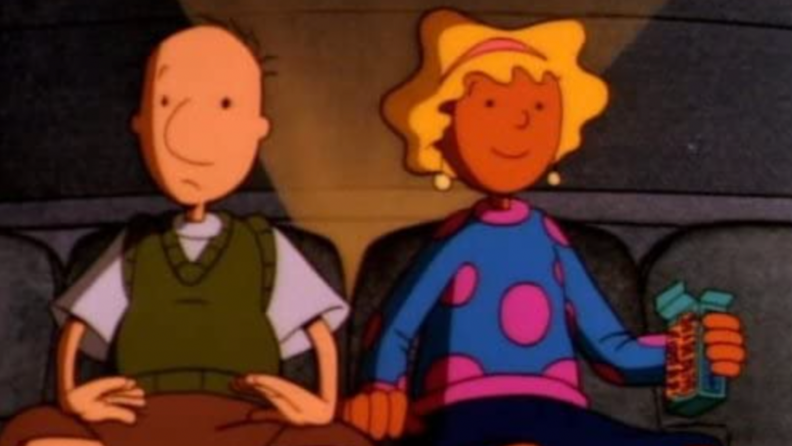 A still from "Doug" featuring Doug and his love interest Patti.