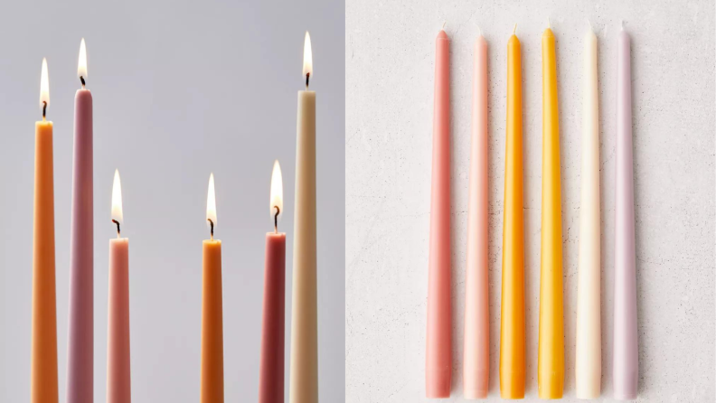 A set of multicolored candles