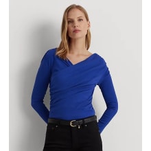 Product image of Ralph Lauren Ruched Asymmetrical Stretch Cotton Top