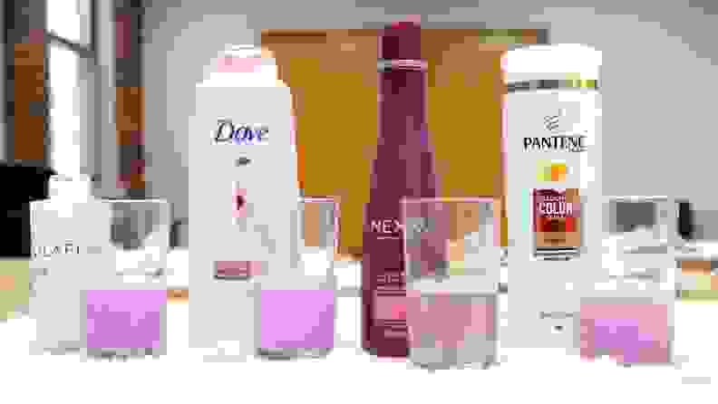 For the purple hair swatches, Dove and Nexxus removed the least amount of hair dye.