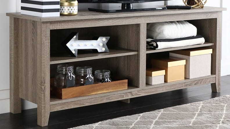 WE Furniture 58" Wood TV Stand Storage Console