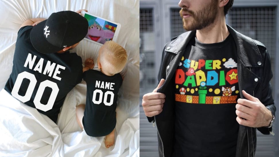 Personalized Daddy Dad Father Grandpa with Kids Names BASEBALL TEAM T Shirt