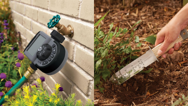 Garden tools for beginners: hose timer and soil knife
