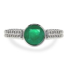 Product image of Round Bezel Set Emerald Rope Ring